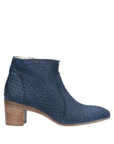 Alexander Hotto Ankle Boots In Slate Blue