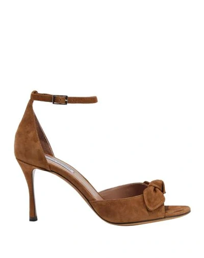 Tabitha Simmons Eloy Bow-embellished Suede Sandals In Brown