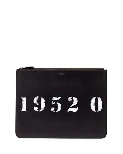 Givenchy Codification Leather Pouch, Black