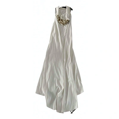 Pre-owned Badgley Mischka Maxi Dress In White