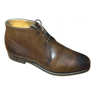 Pre-owned Edward Green Leather Boots In Brown