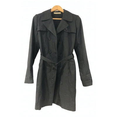 Pre-owned Balenciaga Trench Coat In Black