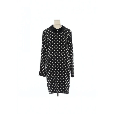 Pre-owned Victoria Victoria Beckham Silk Mid-length Dress In Black