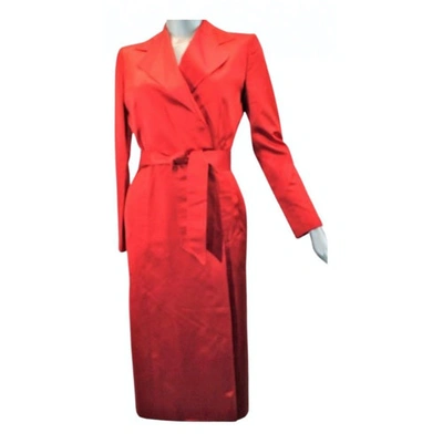 Pre-owned Dolce & Gabbana Silk Trench Coat In Red