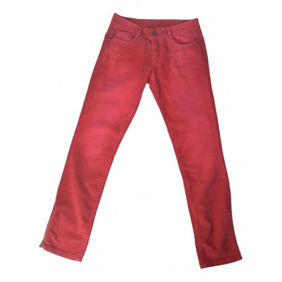 Pre-owned Comptoir Des Cotonniers Velvet Slim Pants In Red