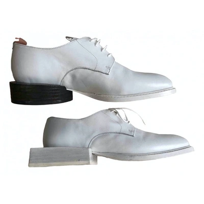Pre-owned Jacquemus Clown Oxford Leather Lace Ups In White