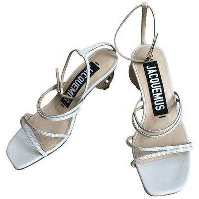 Pre-owned Jacquemus Bachata Leather Sandal In White