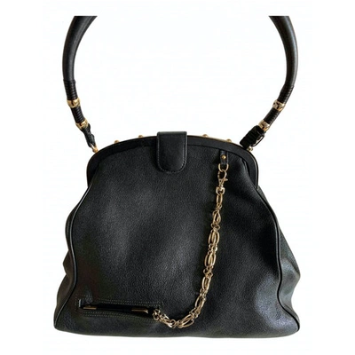 Pre-owned Zac Posen Leather Handbag In Black