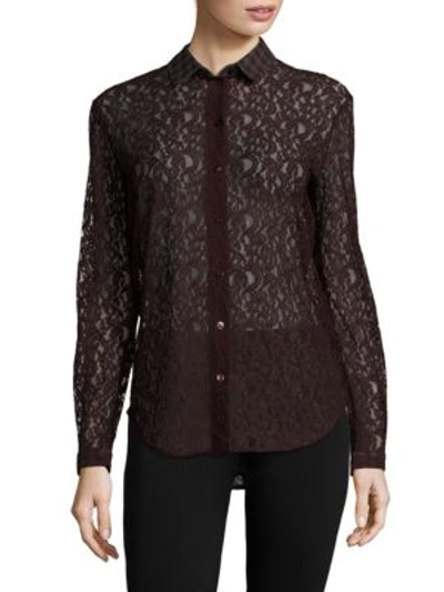 Carven Solid Paisley Shirt In Burgundy