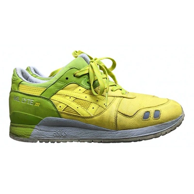 Pre-owned Asics Yellow Leather Trainers