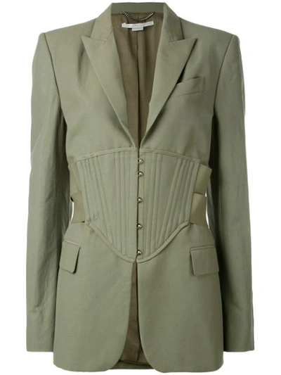 Stella Mccartney Cutout-detail Woven Jacket In Green