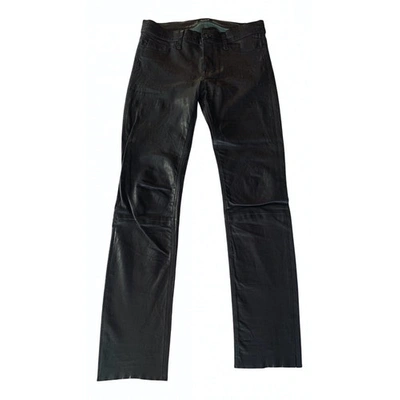 Pre-owned Hudson Leather Slim Pants In Black