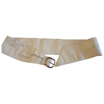 Pre-owned Orciani Leather Belt In White