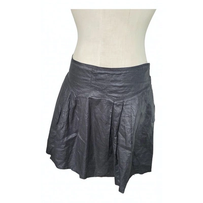 Pre-owned April77 Linen Mini Skirt In Black