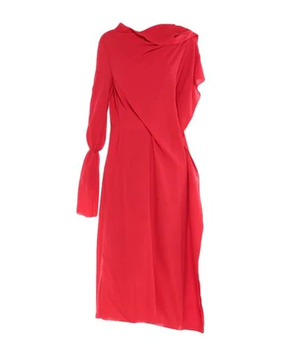 Roland Mouret Midi Dress In Red