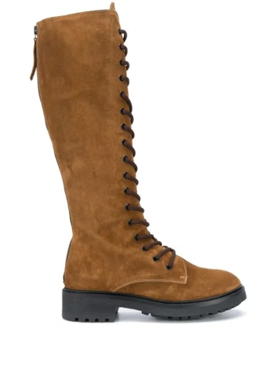 P.a.r.o.s.h Parosh Suede Knee-length Boots In Brown