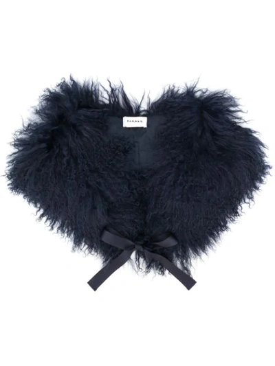 P.a.r.o.s.h Bow-detail Fur Scarf In Blue
