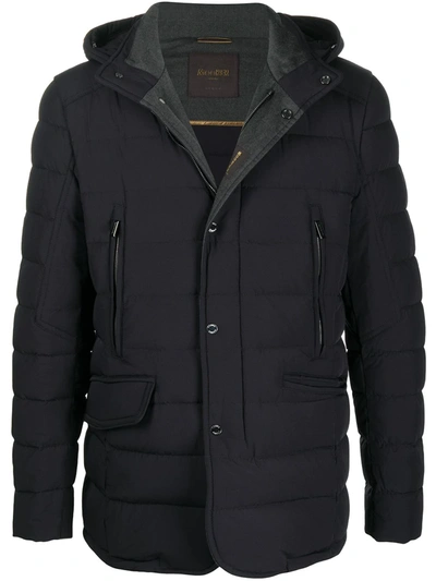 Moorer Padded Hooded Jacket In Blue