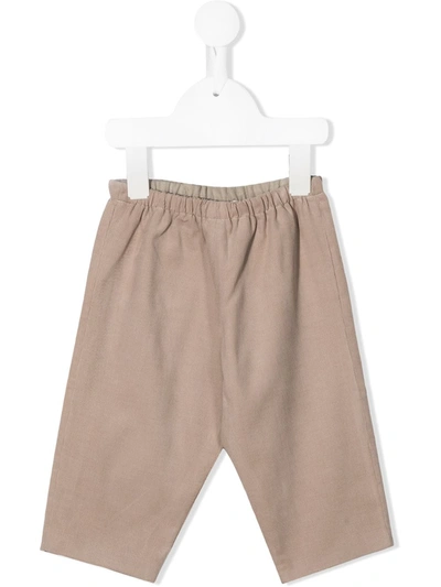 Bonpoint Babies' Elasticated Wide-leg Trousers In Neutrals