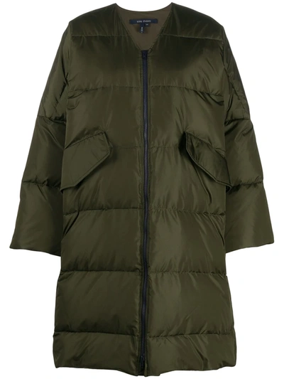 Sofie D'hoore Collarless Padded Coat In Green