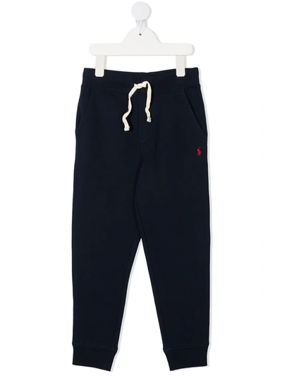 Ralph Lauren Kids' Logo Drawstring-waist Trousers In Blue