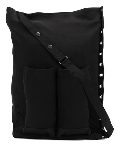 Discord Yohji Yamamoto Large Eyelet Shoulder Bag In Black