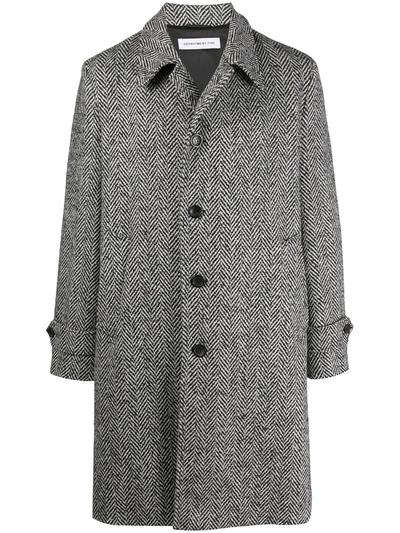 Department 5 Textured Single-breasted Coat In Black
