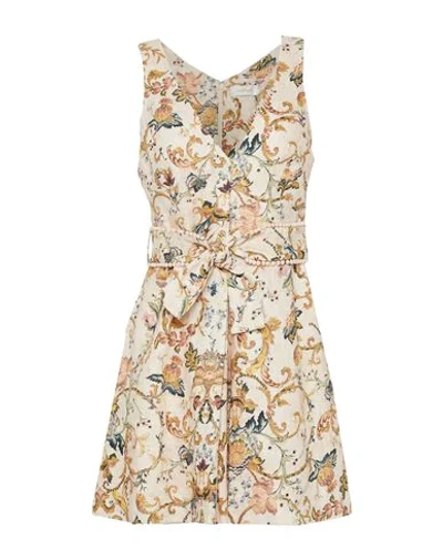 Zimmermann Short Dresses In Beige