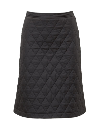 Burberry Gail - Diamond Quilted A-line Skirt In Black