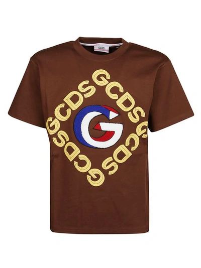 Gcds Men's Fw21m02005614 Brown Cotton T-shirt