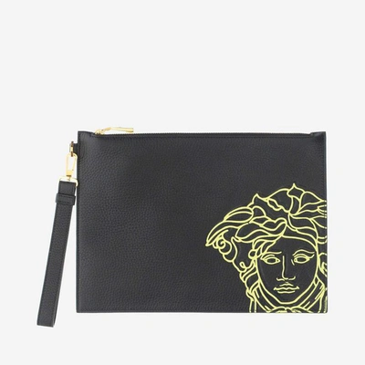 Versace Small Icon Pouch In Nero