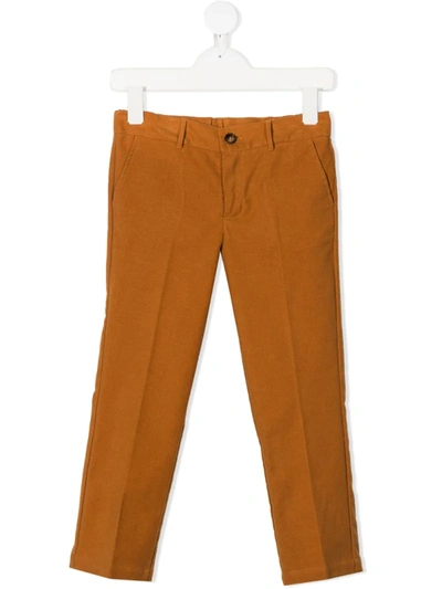 Touriste Kids' Straight Leg Trousers In Brown