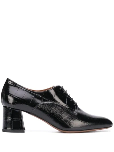 L'autre Chose Crocodile-embossed Effect Shoes In Black