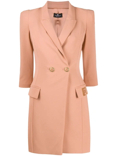 Elisabetta Franchi Double-breasted Tailored Dress In Pink