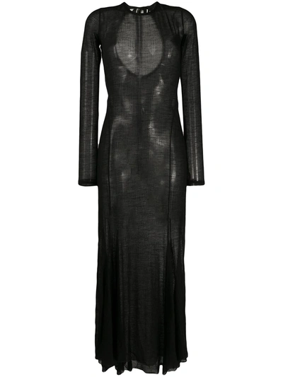 Ann Demeulemeester Semi Sheer Maxi Dress In Black