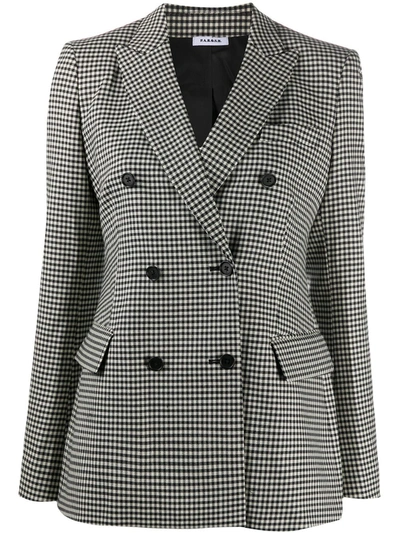 P.a.r.o.s.h Lester Double Breasted Gingham Blazer In White