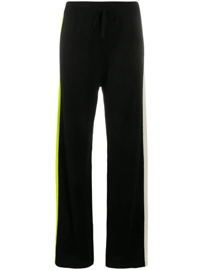 Chinti & Parker Stripe Detail Cashmere Trousers In Black