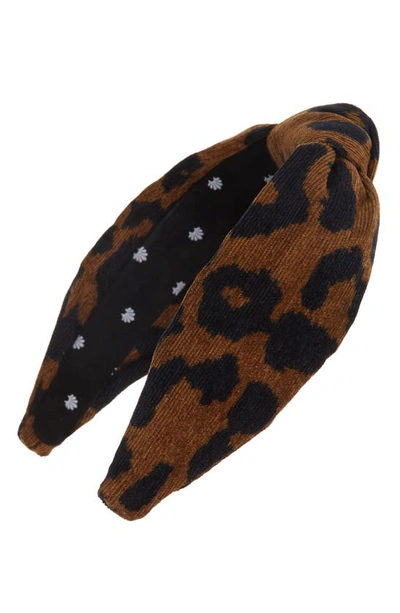 Lele Sadoughi Corduroy Leopard Print Headband