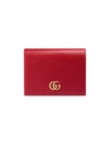 Gucci + Net Sustain Marmont Petite Textured-leather Wallet In Red