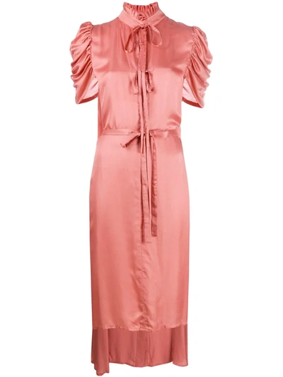 Ann Demeulemeester Ruffled Details Asymmetric Dress In Pink