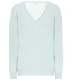 Vince Weekend V-neck Cashmere Sweater In Pale Sea Glass