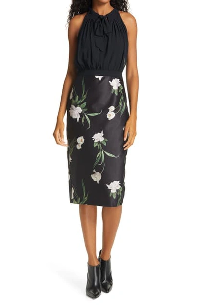 Ted Baker Sabbie Sleeveless Tie Neck Dress In Black