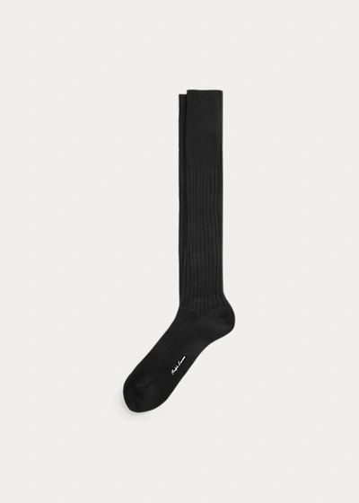 Polo Ralph Lauren Rib-knit Cotton Trouser Socks In Black