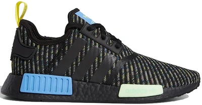 Pre-owned Adidas Originals  Nmd R1 Multi Knit Core Black In Core Black/real Blue/yellow