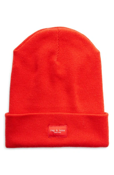 Rag & Bone Addison Merino Wool Beanie In Red