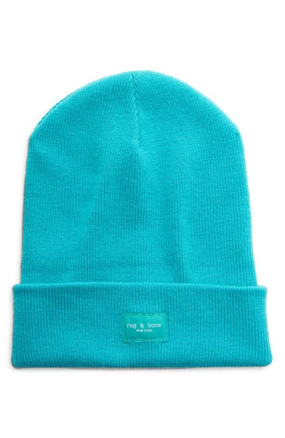 Rag & Bone Addison Merino Wool Beanie In Teal