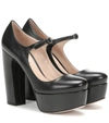 Miu Miu Mary-jane Platform Pumps In Black