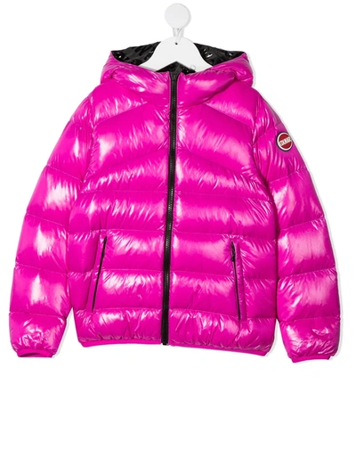 Colmar Kids' High-shine Down-padded Jacket In Pink