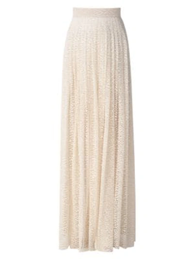 Akris Women's Millefleur Lace Pleated Maxi Skirt In Beige