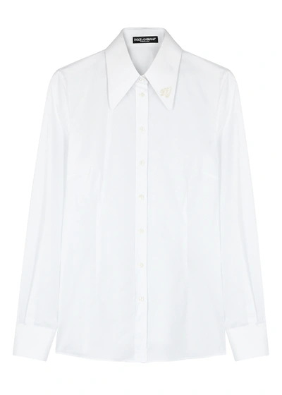 Dolce & Gabbana White Stretch-cotton Shirt